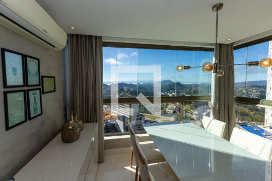 Sala de Jantar - Varanda de apartamento para alugar com 1 quarto, 57m² em Vila da Serra, Nova Lima