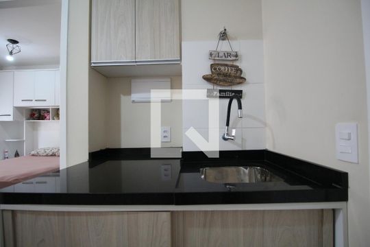 Sala e Cozinha - Tanque de kitnet/studio para alugar com 1 quarto, 36m² em Paraíso do Morumbi, São Paulo