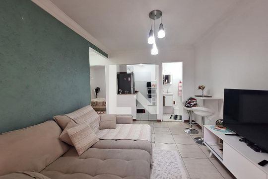 Sala  de apartamento à venda com 2 quartos, 53m² em Parque Sao Vicente, Santo André