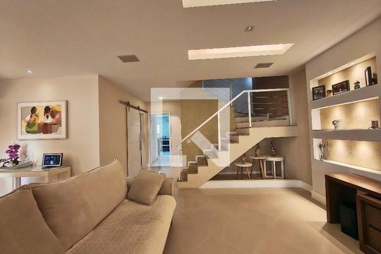 Sala de casa de condomínio à venda com 5 quartos, 403m² em Barra da Tijuca, Rio de Janeiro