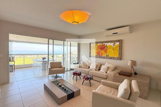Sala de apartamento para alugar com 5 quartos, 200m² em Jardim das Conchas, Guarujá