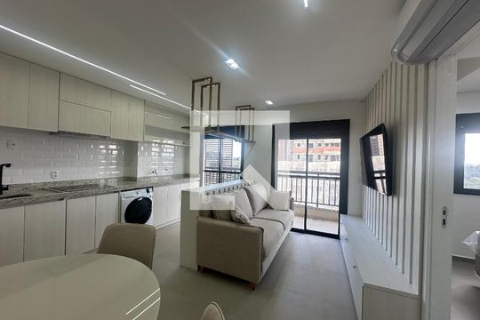 Sala de apartamento à venda com 1 quarto, 43m² em Empresarial 18 do Forte, Barueri
