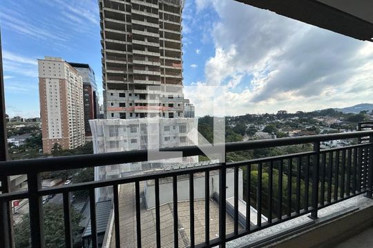 Varanda da Sala de apartamento à venda com 1 quarto, 43m² em Empresarial 18 do Forte, Barueri