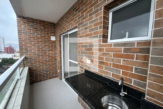 Varanda da Sala de apartamento para alugar com 2 quartos, 112m² em Parque Bitaru, São Vicente