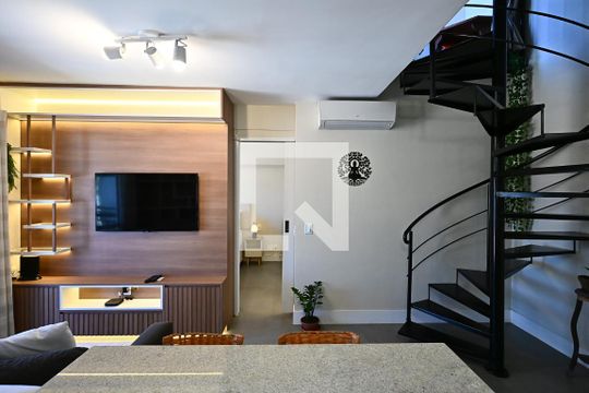 Sala de apartamento para alugar com 1 quarto, 90m² em Morumbi, São Paulo