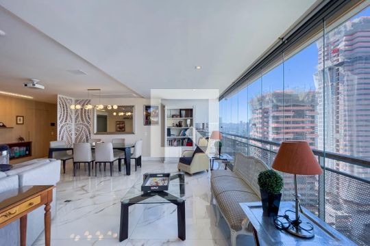 Sala de apartamento para alugar com 4 quartos, 197m² em Jardim das Acacias, São Paulo