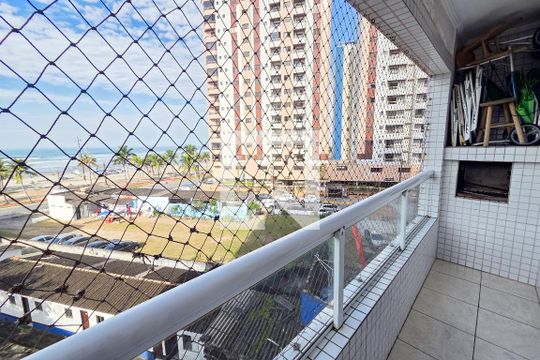 Varanda de apartamento para alugar com 1 quarto, 45m² em Nova Mirim, Praia Grande