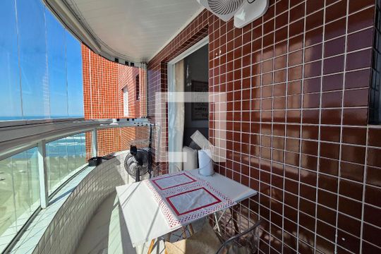 Varanda de apartamento para alugar com 1 quarto, 50m² em Guilhermina, Praia Grande