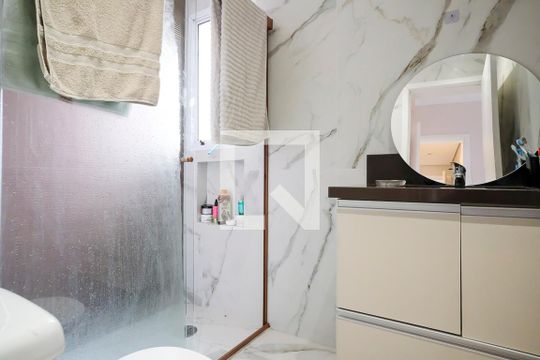 Banheiro da suíte de apartamento à venda com 3 quartos, 97m² em Santa Paula, São Caetano do Sul