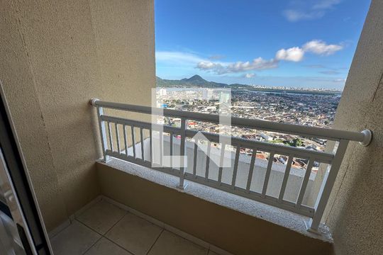 Varanda da Sala de apartamento para alugar com 2 quartos, 46m² em Parque Sao Vicente, São Vicente