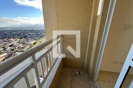 Varanda da Sala de apartamento para alugar com 2 quartos, 46m² em Parque Sao Vicente, São Vicente