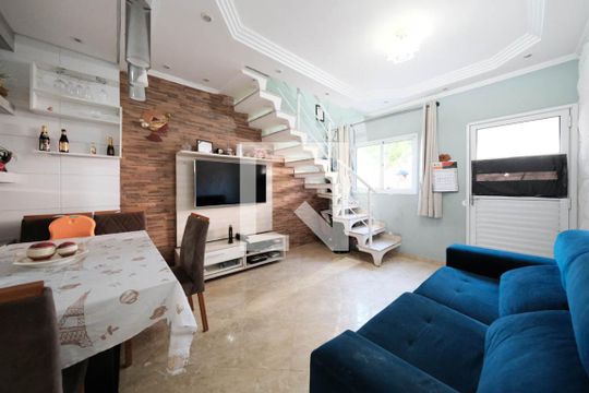 Sala/Cozinha de casa de condomínio à venda com 2 quartos, 52m² em Jardim Sao Nicolau, São Paulo
