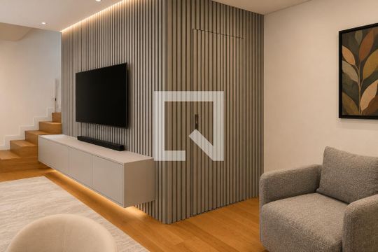 Sala de casa de condomínio para alugar com 3 quartos, 155m² em Alphaville, Santana de Parnaíba
