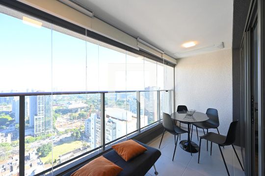Varanda  de apartamento à venda com 1 quarto, 43m² em Vila Clementino, São Paulo