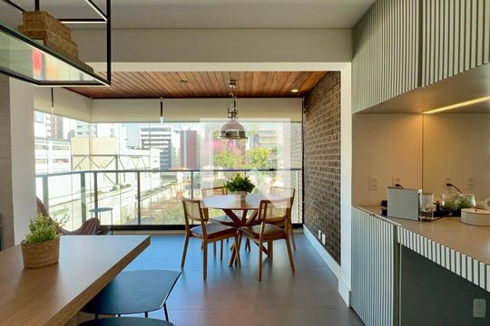 Sala de apartamento para alugar com 1 quarto, 70m² em Pinheiros, São Paulo