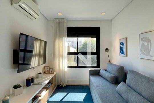 Sala de apartamento para alugar com 1 quarto, 70m² em Pinheiros, São Paulo