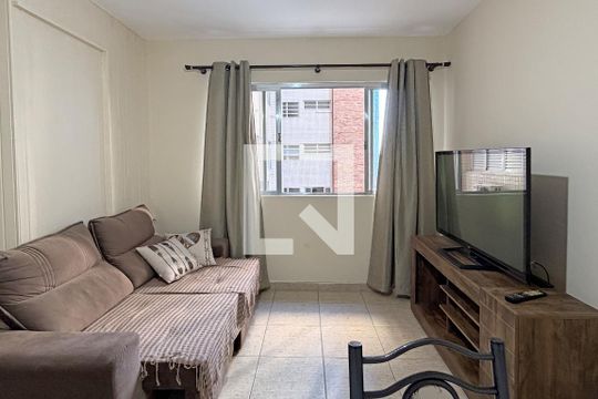 Sala de apartamento para alugar com 1 quarto, 48m² em Aparecida, Santos