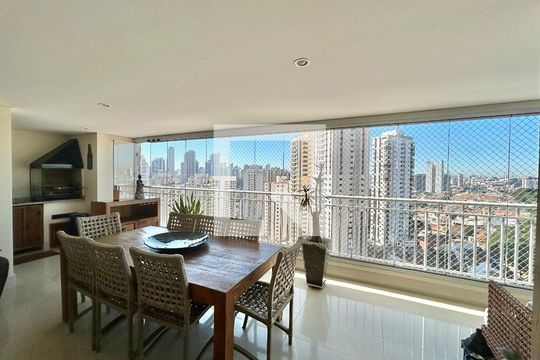 Varanda gourmet de apartamento à venda com 3 quartos, 122m² em Vila Regente Feijó, São Paulo