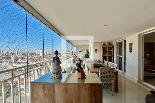 Varanda gourmet de apartamento à venda com 3 quartos, 122m² em Vila Regente Feijó, São Paulo