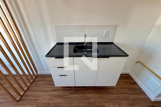 Cozinha  de apartamento para alugar com 1 quarto, 24m² em Vila das Belezas, São Paulo