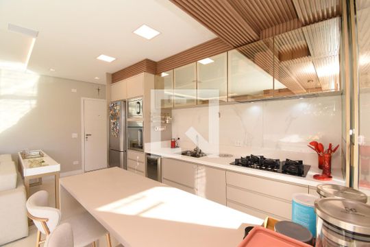 Sala e Cozinha de apartamento à venda com 3 quartos, 93m² em Mercês, Curitiba