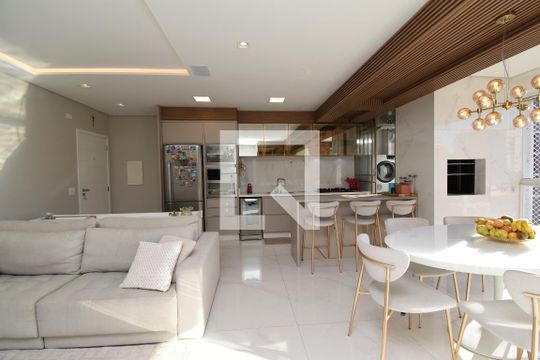 Sala e Cozinha de apartamento à venda com 3 quartos, 93m² em Mercês, Curitiba