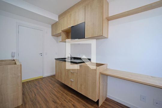 Sala/Cozinha e Área de Serviço de apartamento para alugar com 1 quarto, 28m² em Vila Guilhermina, São Paulo