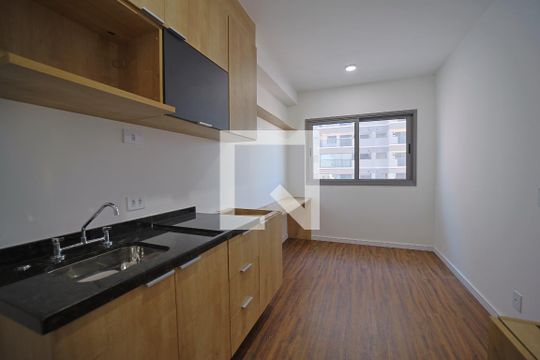 Sala/Cozinha e Área de Serviço de apartamento para alugar com 1 quarto, 28m² em Vila Guilhermina, São Paulo