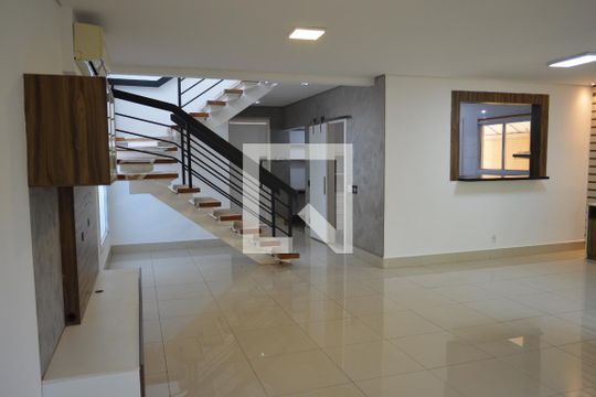 Sala de casa de condomínio para alugar com 3 quartos, 222m² em Bonfim Paulista, Ribeirão Preto