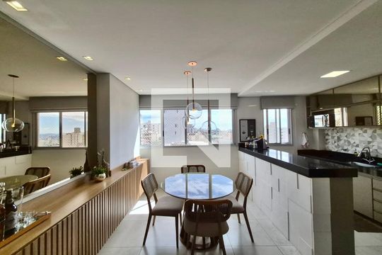 Sala e sala de jantar  de apartamento à venda com 3 quartos, 168m² em Jardim America, Belo Horizonte
