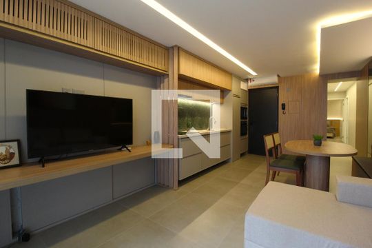 Sala/Cozinha de apartamento para alugar com 2 quartos, 63m² em Itaim Bibi, São Paulo