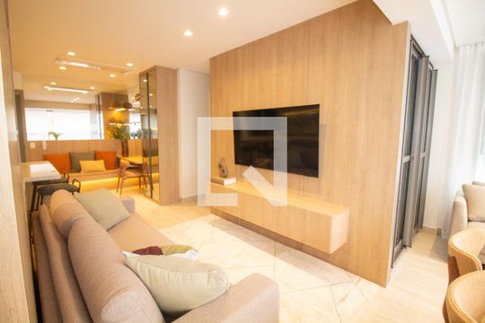 Sala de apartamento à venda com 2 quartos, 81m² em Brooklin, São Paulo