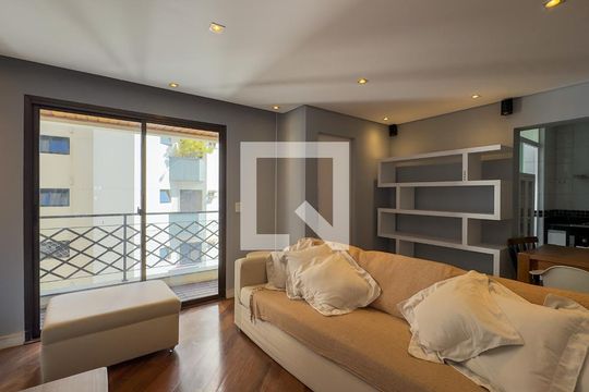Sala de apartamento para alugar com 1 quarto, 86m² em Cidade Monções, São Paulo