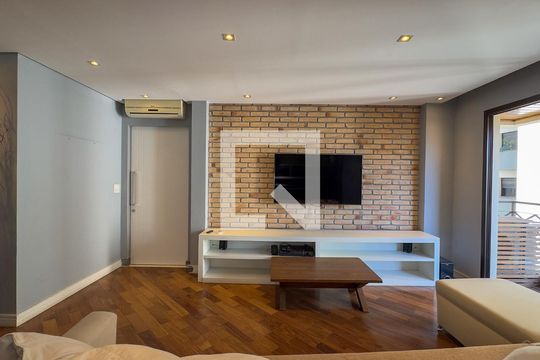 Sala de apartamento para alugar com 1 quarto, 86m² em Cidade Monções, São Paulo