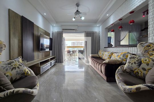 Sala de apartamento para alugar com 3 quartos, 133m² em Aviação, Praia Grande