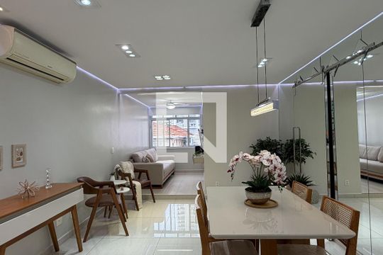 Sala de apartamento para alugar com 3 quartos, 119m² em Boqueirão, Santos