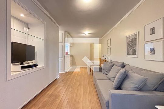 Sala/Cozinha de apartamento para alugar com 1 quarto, 43m² em Itaim Bibi, São Paulo