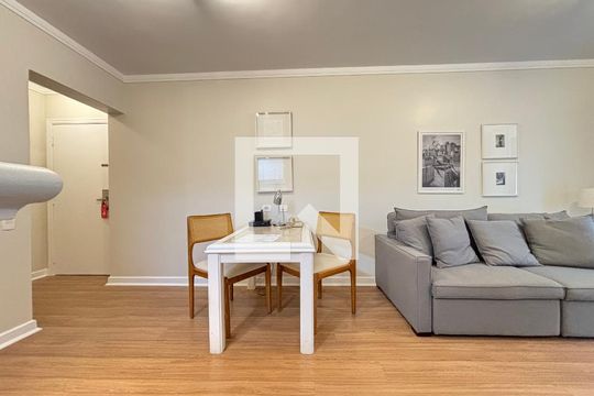 Sala/Cozinha de apartamento para alugar com 1 quarto, 43m² em Itaim Bibi, São Paulo
