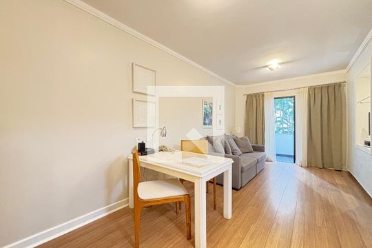 Sala/Cozinha de apartamento para alugar com 1 quarto, 43m² em Itaim Bibi, São Paulo