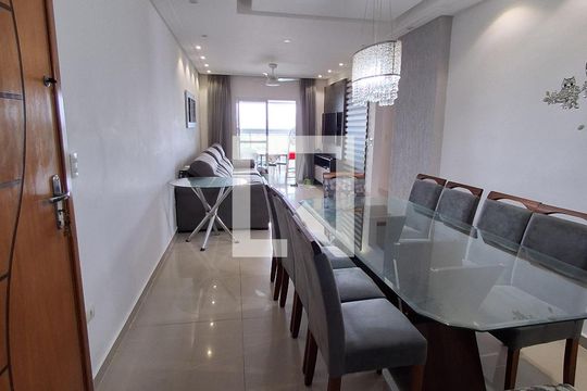 Sala de apartamento para alugar com 3 quartos, 118m² em Vila Caiçara, Praia Grande