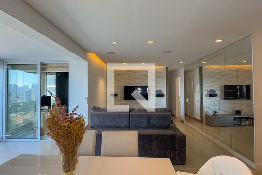 Sala de apartamento para alugar com 3 quartos, 134m² em Cidade Monções, São Paulo