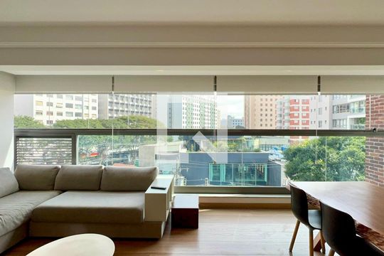 Vista da Sala de apartamento à venda com 1 quarto, 78m² em Jardim Paulista, São Paulo