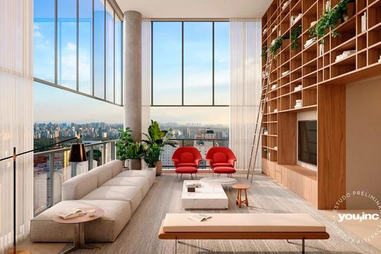 Living de apartamento à venda com 4 quartos, 220m² em Cerqueira César, São Paulo