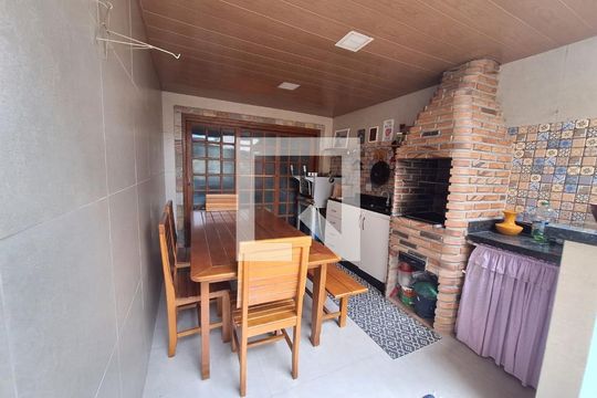 Área da churrasqueira de casa à venda com 3 quartos, 100m² em Santa Monica, Belo Horizonte