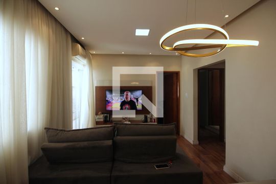 Sala de casa de condomínio para alugar com 2 quartos, 145m² em Estuário, Santos