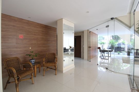 Hall Social de apartamento para alugar com 1 quarto, 55m² em Itaim Bibi, São Paulo