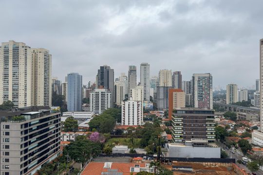 Vista da Sacada de kitnet/studio para alugar com 1 quarto, 43m² em Brooklin Paulista, São Paulo