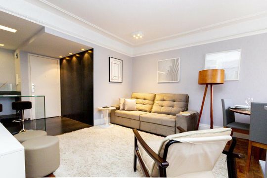 Sala de apartamento à venda com 1 quarto, 70m² em Vila Olímpia, São Paulo