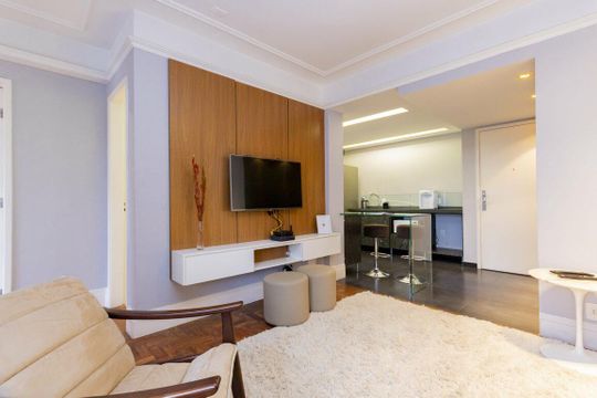 Sala de apartamento à venda com 1 quarto, 70m² em Vila Olímpia, São Paulo