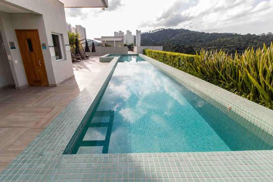 Área comum - Piscina de apartamento à venda com 1 quarto, 60m² em Residencial Tres (tambore), Santana de Parnaíba